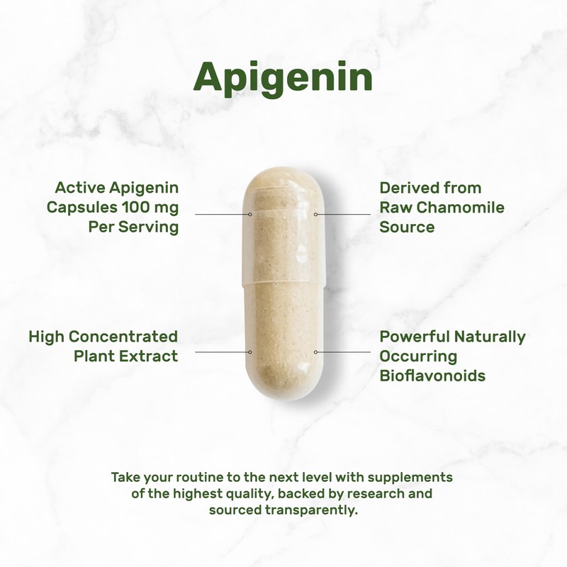 Apigenin, 100mg Per Serving, 240 Capsules – Raw Plant Extract