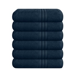 BOUTIQUO Ultra soft Cotton 6 -Piece Hand Towel Set 16x24 Inch, Ideal for use in Bathroom, Kitchen, Gym, Spa & General Cleaning, Compact & Lightweight Multi Purpose Hand Towels - Mineral Blue
