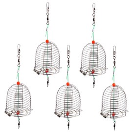 Kisangel 5pcs Metal Bait Cage Fish Traps Method Cage Feeder Method Feeder Accessories Fishing Lure Cage Carp Steel Shrimp Bait Chum Bag Fishing Cage Stainless Steel Fishing Bait Cage