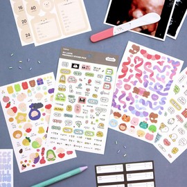 coney tail Conytail Ultrasound Album Pregnancy Sticker Decoration Set of 10 types / 코니테일 초음파앨범 임신 주수스티커 꾸미기 세트 10종