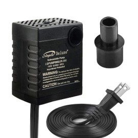 Simple Deluxe 80 GPH Water Table Pump with Adjustable Intake for Fish Tank, Hydroponics, Aquaponics, Fountains, Ponds, Statuary, Aquariums & more, Black