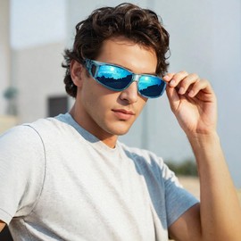 Peekaco Polarized Sunglasses Fit Over Glasses for Women Men with UV400 Protection Over Wrap Around Sun Glasses