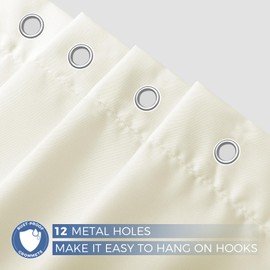 downluxe Waterproof Fabric Shower Curtain Liner, Soft Cloth Shower Liner with 3 Magnets, Machine Washable & Hotel Quality Bathroom Curtain, 70" W x 72" L, Ivory