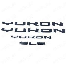 GMC Gloss Black Door Rear Yukon Emblems Letters kit 2021-2025 GMC Yukon SLE Yukon XL