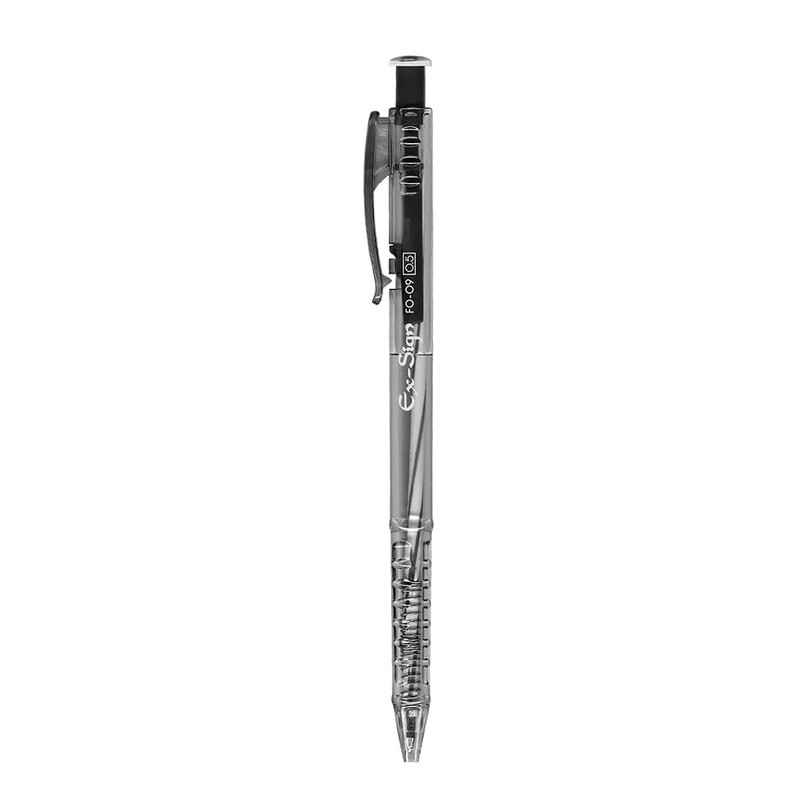 FLEXOFFICE Oil-Based Ballpoint Pens 50-Pack Black/Black Ink 0.5mm Ultra-Smooth Quick-Drying