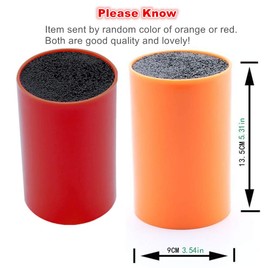 Bloque de cuchillos Soporte para cuchillos universal sin cuchillos | Almacenamiento cómodo para varios Cuchillos y utensilios de cocina con lavable extraíble cerdas, Red,Green,Yellow