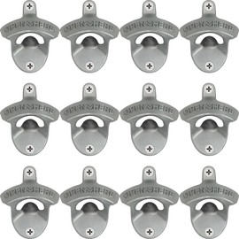 HAIICEN 12 PCS Antique Silver Bulk Bottle Opener Wall Mount, Old Time Screw in Wall Beer Opener for Bar Garage Cabin