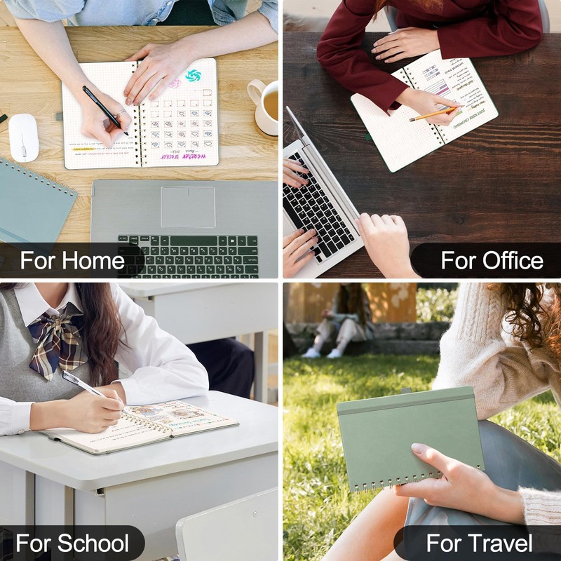 EMSHOI A4 Notebook Lined Journal, 100 GSM, PU Leather Hardcover,