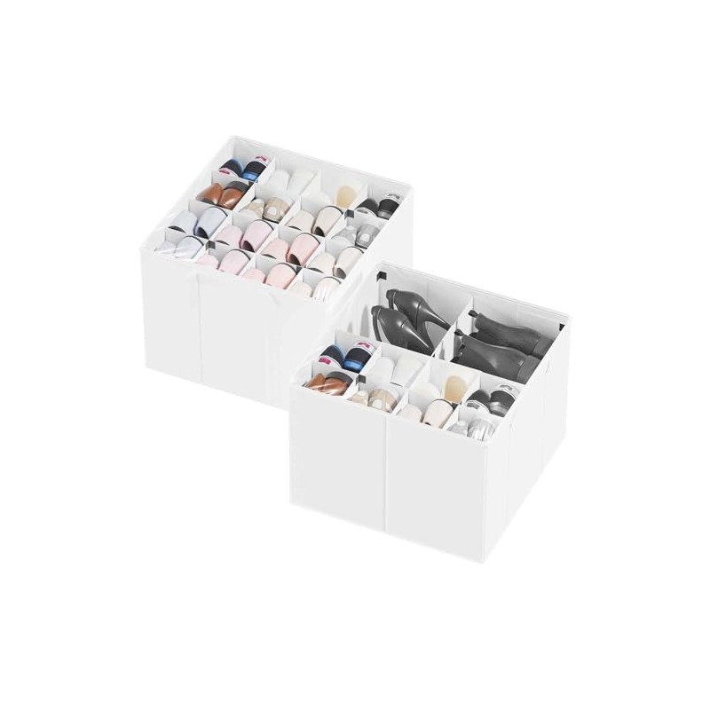 SpaceAid Shoe Organizer for Closet, 2 Pack Foldable Shoe Storage