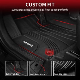 LASFIT Floor Mats for Hyundai Elantra 2025 2024 2023 2022 2021 (Not for Hybrid) & Hyundai Elantra N 2022-2025, Custom Fit TPE All Weather Floor Liners 1st & 2nd Row Car Mats for Hyundai Elantra, Black