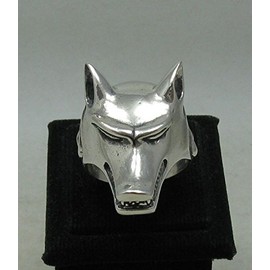 Sterling silver biker men ring solid wolf 925 size L - Z++++++ Empress jewellery