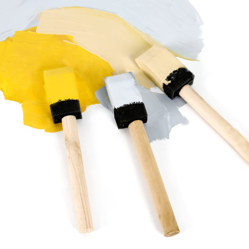 Mister Rui Poly Foam Paint Brushes, 12 Pack, 1 Inch