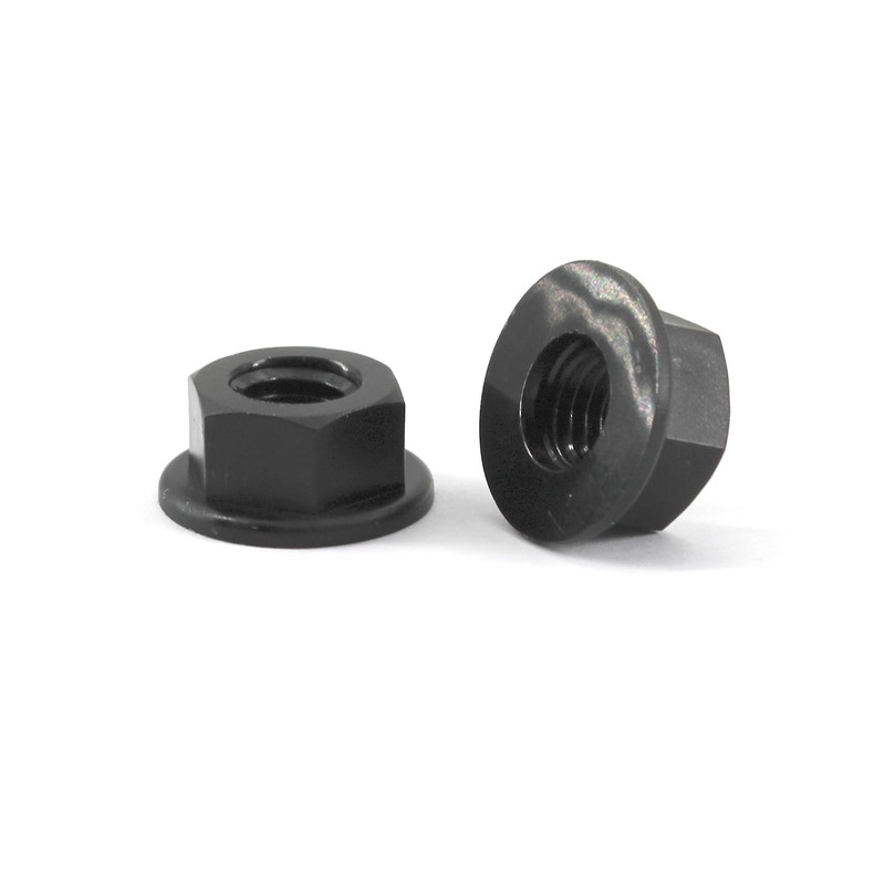 M8 Plastic Nylon Flange Nuts Black Pack of 50