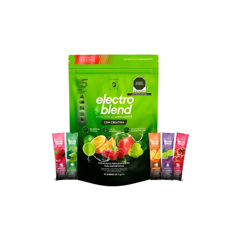 Electrolitos Creatina 45 Sobres Electroblend Creatine B Life