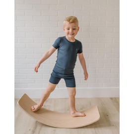 moimoln Solid Soft Cotton Modal Baby Toddler Boys Girls Snug fit Pjs Pajama short Sleepwear Navy 8