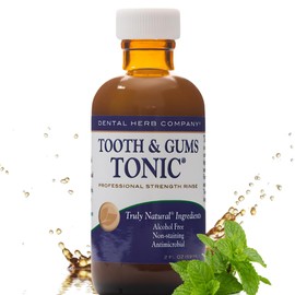 Dental Herb Company Tooth & Gums Tonic Mouth Wash - Travel Size ** (2 oz.) ** Made with Pure Essential Oils to Relieve Bad Breath, Bleeding and Irritated Gums.