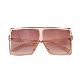 JUSLINK Oversized Square Sunglasses for Women Trendy Flat Top Fashion Shades (Champagne, 1 pack)