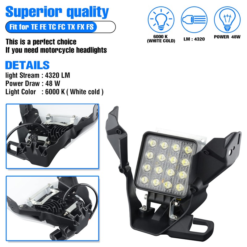 MCHMFG Dirtbike Headlight,LED Enduro Pit Bike Light Kit Universal For