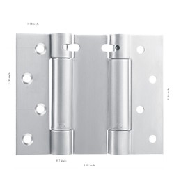 4-inch Double-Acting Spring Door Hinges, Heavy-Duty Ball-Bearing self-Closing Stainless Steel Double-Acting Spring Hinges, 2 Pieces