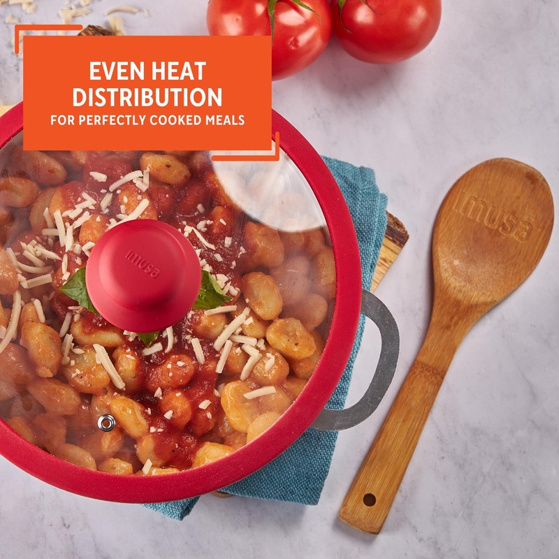 IMUSA USA 3.2Qt Red Ceramic Nonstick Caldero (Dutch Oven) with