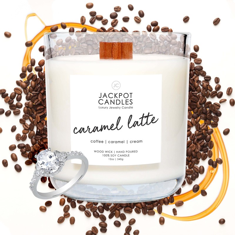 Caramel Coffee Latte Candle with Ring Inside (Surprise Jewelry Valued