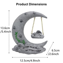 Pet Memorial Moon Garden, Burial Mark Crafts Outdoor Decoration Memorial Pets, Memorial Ornaments Creative Animal Simulation Memorial Statue (Resin)