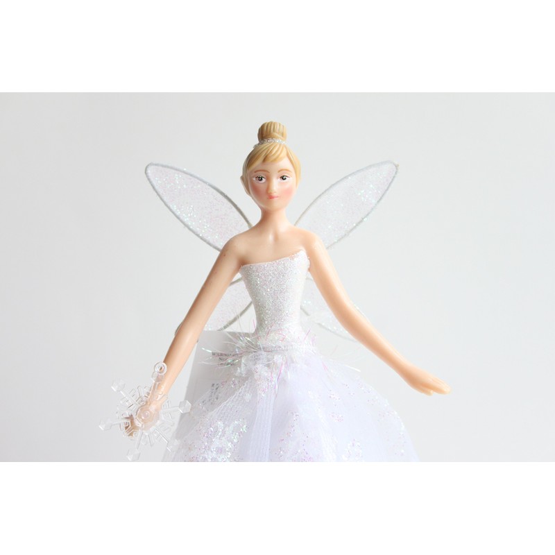 weiß Engel Weihnachtsbaum Topper mit gemustert Rock (28cm)