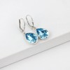 Sterling Silver Crystal Dangle Earrings, March Birthstone Aquamarine Color Dangle