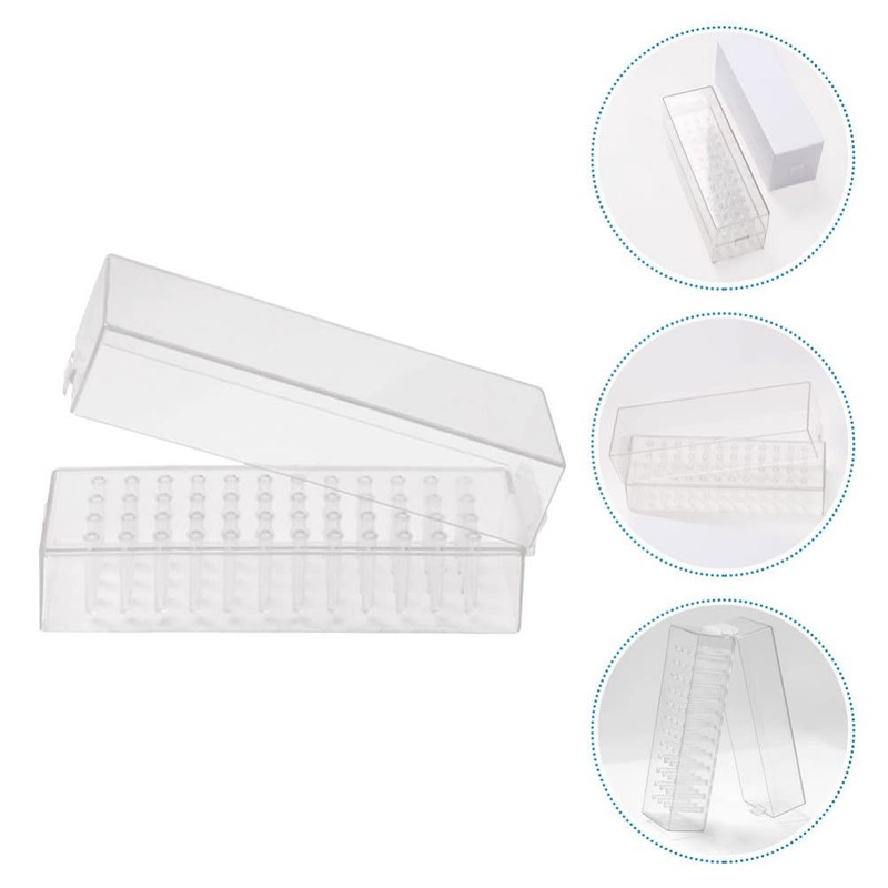 FOMIYES Nail Drill Bits Holder Stand Clear Manicure Drill Bits