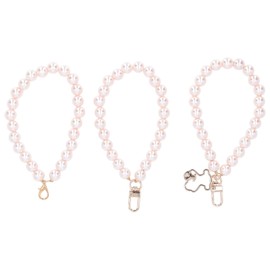 Cadena de Teléfono con Cuentas, 3 Piezas de Correa de Teléfono con Cuentas de Perlas de Resina, Correa de Muñeca para Teléfono Móvil, Pulsera de Perlas, Colgante para Funda de (Color de la cáscara de huevo H3)