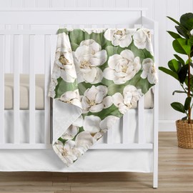 Sweet Jojo Designs Sage Green Boho Flower Floral Girl Soft Baby Blanket Receiving Security Stroller Swaddle Toddler Newborn Infant Kids Travel Warm Minky Shabby Chic Bohemian Watercolor Garden Nature