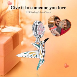 Rimgoris 925 Sterling Silver Charms for Women Bracelets Necklace Firefly Glow-At-Night Dangle Rabbit Pink Heart Stone Mother's Day Basket Full Easter Eggs Dragonfly Bird Butterfly Firefly Paw & Bone,