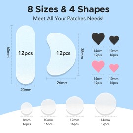 LitBear Acne Pimple Patches, 8 Sizes 140 Patches & Storage Box Hydrocolloid Acne Patches with Tea Tree Oil & Cenrella, XL Pimple Patches for Face, Chin, Nose, Back, Cute Heart Pimple Stickers