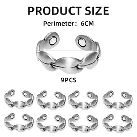 YSJCHEBS Pack of 9 Magnetic Rings, Thumb Rings for Women, Magnetic Rings for Women, Ring Magnets, Ring Fingers, Stainless Steel