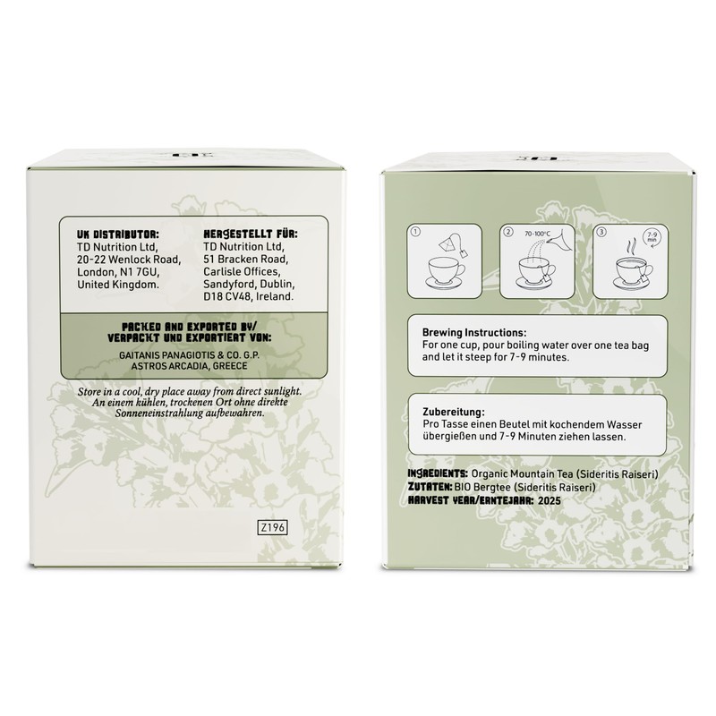 APSOGO Organic Greek Mountain Tea - 20 Teabags - Sideritis