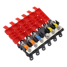 5-Way Midi Fuse Holder Car Copper Bar Boat Motorhome Caravan Camper Midi Fuse Box with 30A 60A 100A Fuses