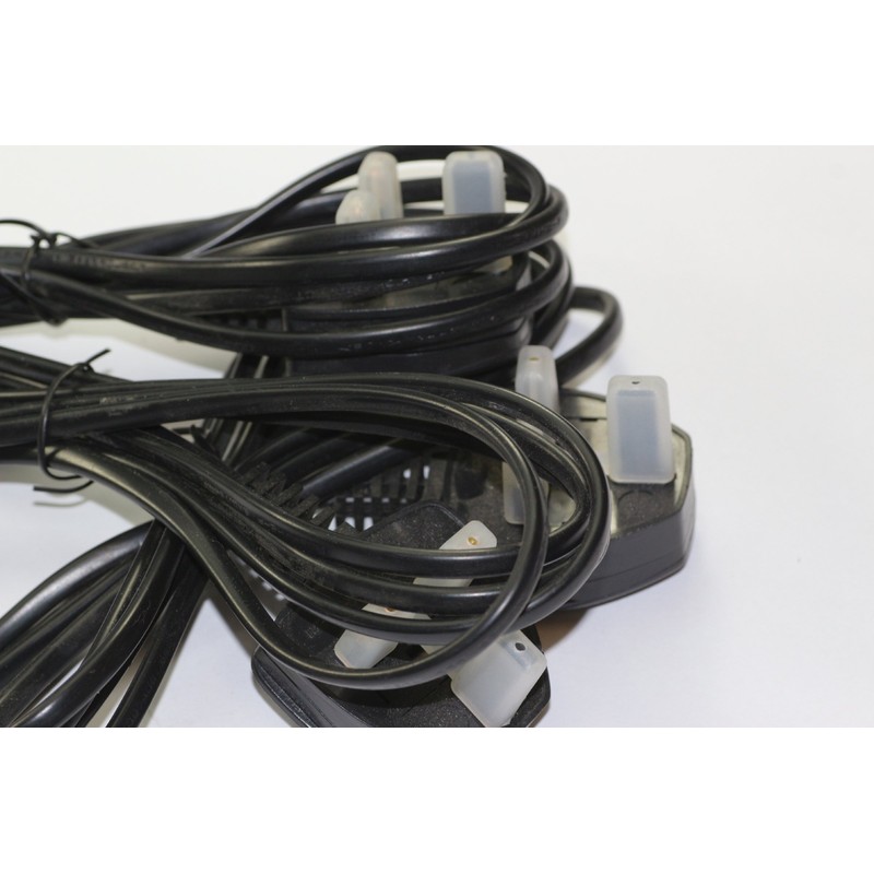 3 x 2m Mains Flex, Moulded UK Plug, Open End