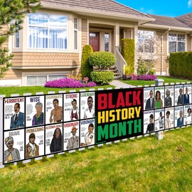 Buxiuer Black History Month Fence Banner Historical African American Heritage Festival Holiday Party Decorations School Classroom Home Decor