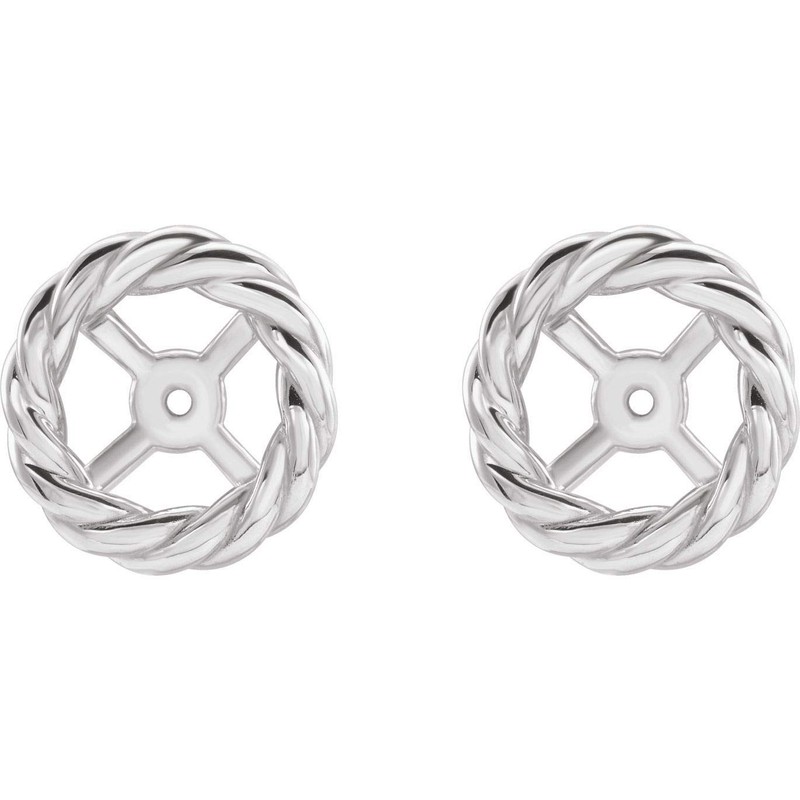 Solid Sterling Silver Rope Earring Jackets