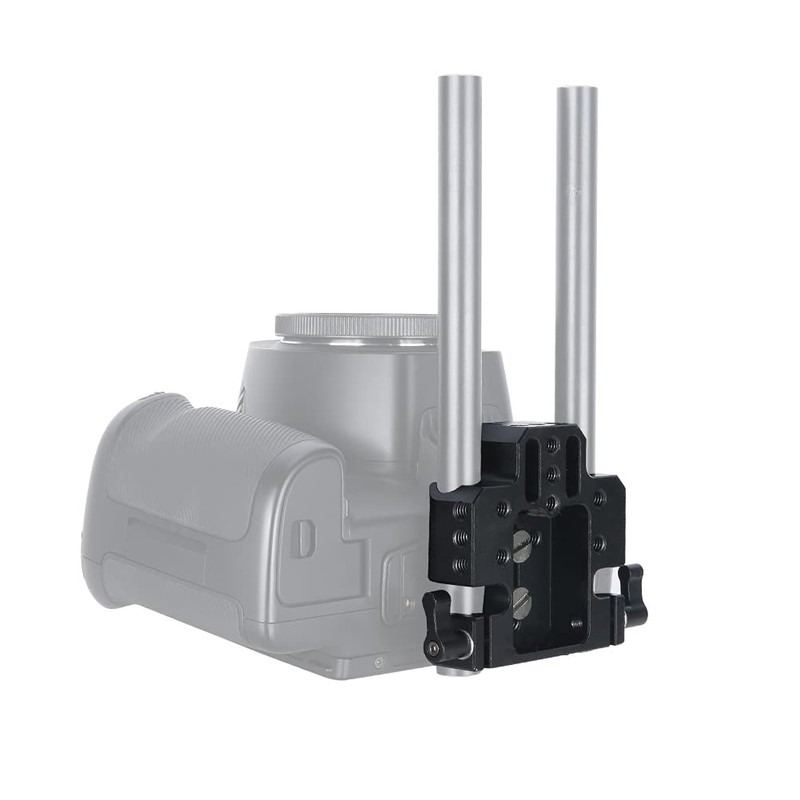 NICEYRIG Dual 15mm Diameter Rod Clamp Base Plate with 1/4"