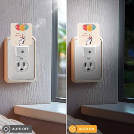 Jahiona LED Night Light Lamp with Smart Sensor Dusk to Dawn Sensor,Stylish Happy Birthday Funny Husky Night Light Daylight White,0.5W Plug-into Wall for Adults,Bedroom,Bathroom,Hallway,Kitchen