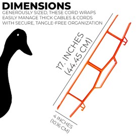 Set of 2 Extension Cord Wraps 17-1/2" Length, Each Hold Up To 150 Feet - Black Duck Brand