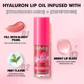 Mefyhtune Lip Plumping Gloss Matte Lip Gloss Moisturizing Tinted Lip Gloss Long Lasting Waterproof Hydrating Plumping Lip Oil For Women (08# Wild Rose)