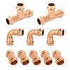 YVSKM 1/2" Copper Press Fittings Assortment Kit – 2 Tees,