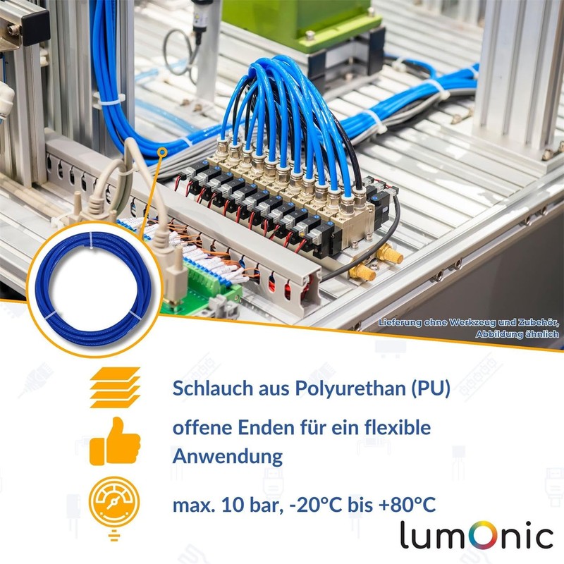 Lumonic I 10 m Compressed Air Hose PU I 8/12