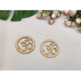 30pcs of Wood Om Symbol for Crafts,Om Sign Unfinished Wood,Cutout Shapes,Wooden Cutouts,Spiritual Decor Cutouts (3'')