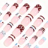 PINE WAVES 24Pcs Blue Press on Nails Almond, Summer Nails