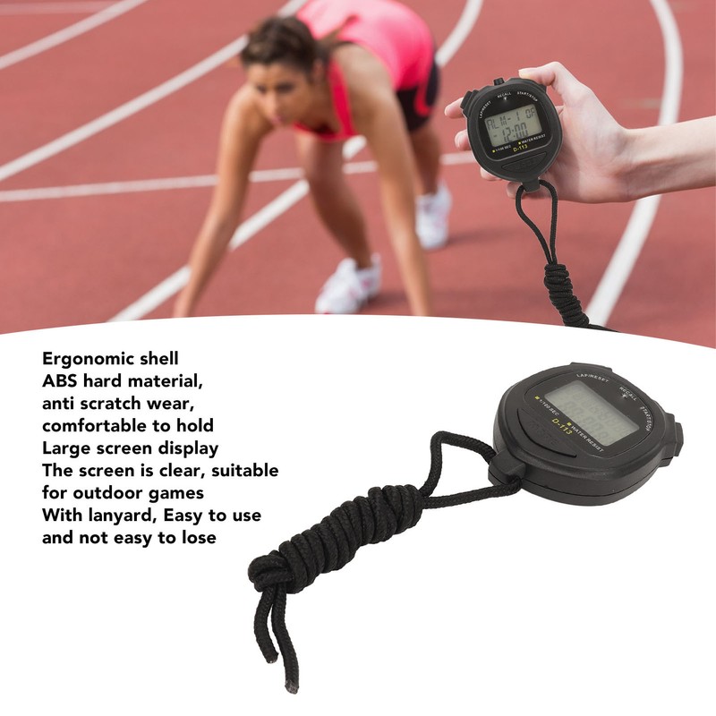 Digital Stopwatch 60 Lap Memory Split Sport Timer Waterproof with