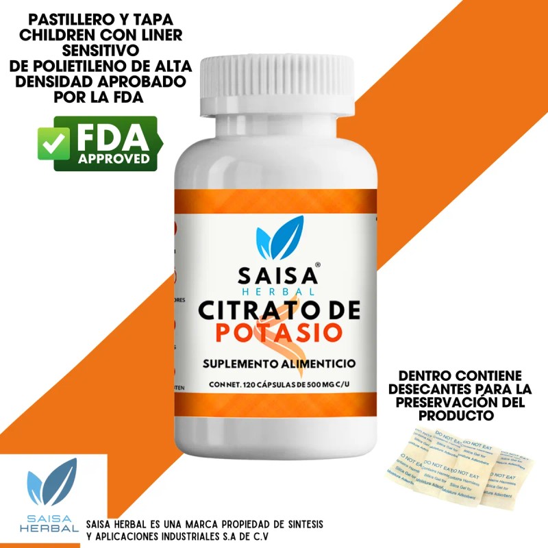 Citrato De Potasio Bote Con 120 Cpsulas Sin Sabor