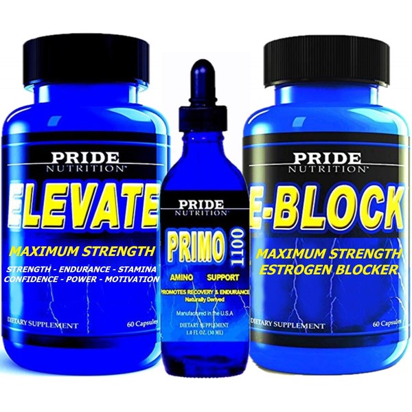 Pride Nutrition #1 Muscle Building Stack - Anabolic Strength & Recovery Support with Estrogen Blocker - 3 Bottles - Best Lean Muscle Mass Building Stack